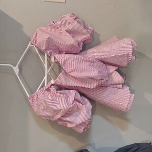 NWT Gracia Womens Large Red and‎ White Ruffled Peplum Blouse